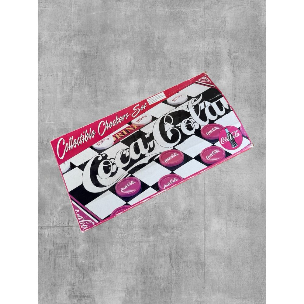 Vtg 1997 Coca-Cola Collectible Checkers Set Enesco New Open Box Sealed Pieces